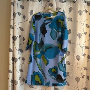 Caroline Rose Blue and Green Dress